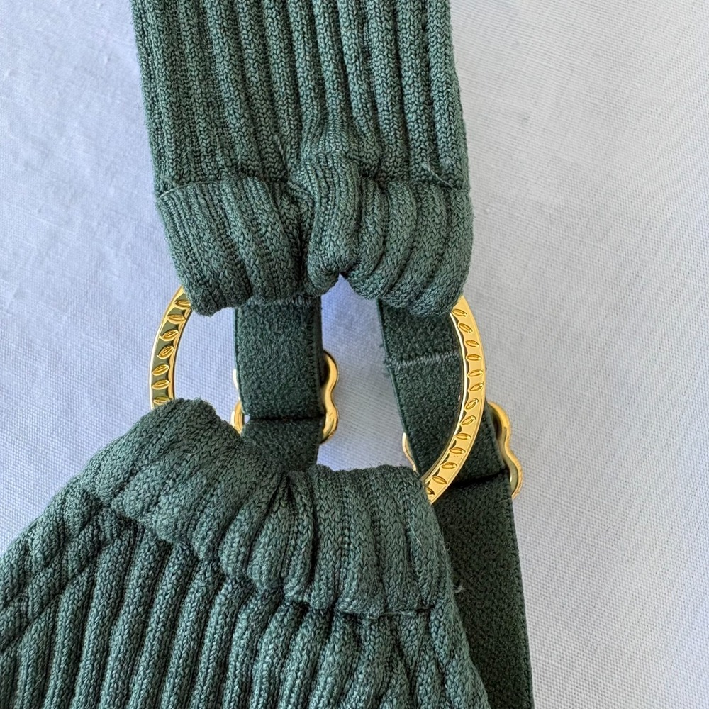 Aerie Bra Womens Green Ribbed Sycamore Seamless Ring Longline Bralette Size M - Picture 6 of 10